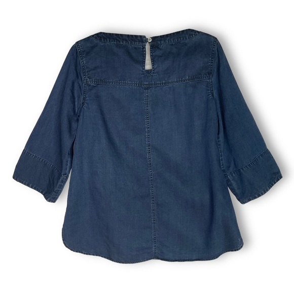 Soft Surroundings Chambray Top Sz M Georgica Dark Blue Capsule Minimalist - Picture 6 of 10
